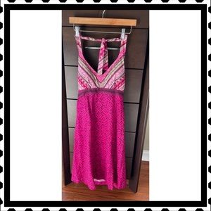 Pink Athleta Halter dress.